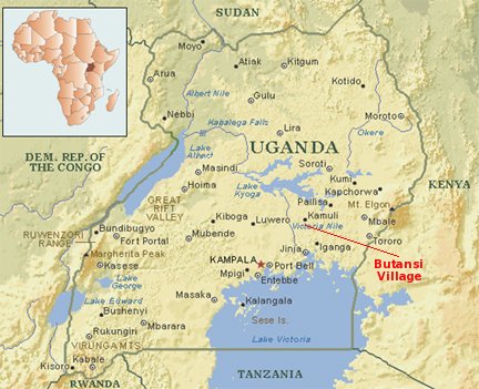 map of kenya and uganda. A map to show the location of